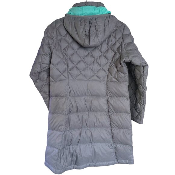 The North Face Girls  (M) 10/12 Gray 550 Series Goose Down Puffer Hoodie Jacket - Picture 8 of 10